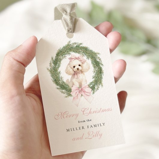 Elegante Hond Vrolijk Kerstcadeau Labels Cadeaulabel