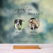 Elegante honden en katten Signature-dranken trouwb Acryl Bord (Neutraal)
