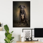 Elegante honden silhouet poster (Thuiskantoor)