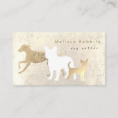 elegante honden silhouettes hondenwalker visitekaartje (Voorkant)