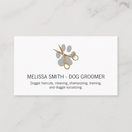 Elegante hondentrimmer visitekaartje (Voorkant)