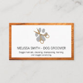 Elegante hondenverzorger | Houtnerf Visitekaartje (Voorkant)