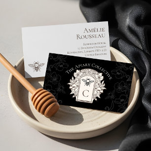 Elegante  Honey Queen Bee Monogram Crest Visitekaartje