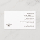 Elegante  Honey Queen Bee Monogram Crest Visitekaartje (Achterkant)