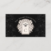 Elegante  Honey Queen Bee Monogram Crest Visitekaartje (Voorkant)