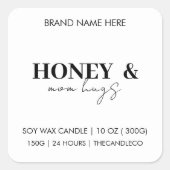 Elegante honing en mama knuffels gepersonaliseerde vierkante sticker (Voorkant)