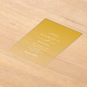 Elegante honing gele gradiënt acryl bruiloft acryl uitnodigingen (Laagn)