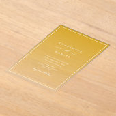Elegante honing gele gradiënt acryl bruiloft uitnodigingen (Laagn)