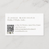 Elegante  Honing Queen Bee Floral QR Code Visitekaartje (Achterkant)