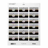 Elegante Honingbij Appiary Honingraat Zwart Geel Etiket (Full Sheet)