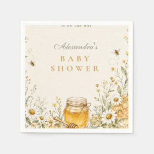 Elegante Honingbij Baby Shower Servet