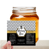 Elegante honingbij bijenbijenbijenbijenbijenhoning likeurfles etiket