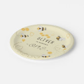 Elegante honingbij eerste bijendag verjaardag papieren bordje (Gekanteld)