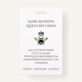 Elegante honingbij en kroonbijen Boerderijen bijen Badge (Voorkant)