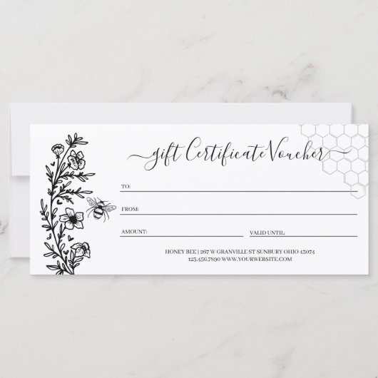 Elegante  Honingbij Queen Gift Certificaat (Achterkant)