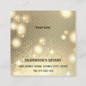  elegante honingbijenkast logo vierkante visitekaartje (Achterkant)