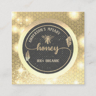 elegante honingbijenkast logo vierkante visitekaartje