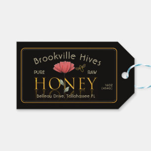 Elegante Honingkruik of Gift Basket Label Bee Popp Cadeaulabel