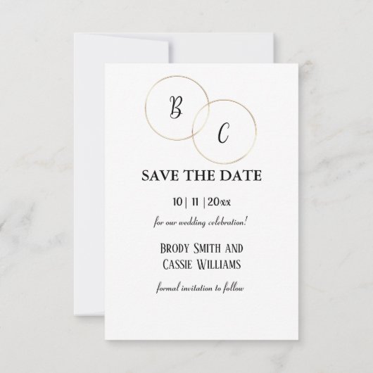 Elegante honingraat foto trouw save the date (Achterkant)