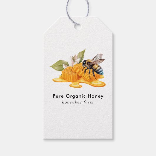 Elegante honingraten met bij cadeaulabel (Voorkant)