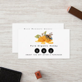 Elegante honingraten met bijen klantenkaartje