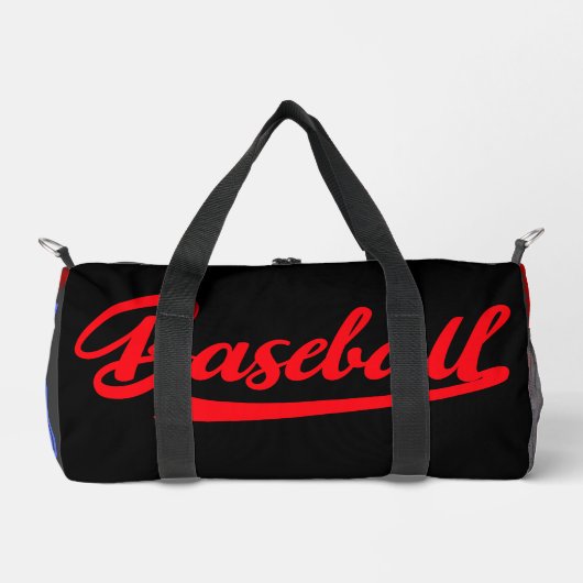 Elegante honkbal Modern zwart rood en paars Plunjezak (Voorkant)