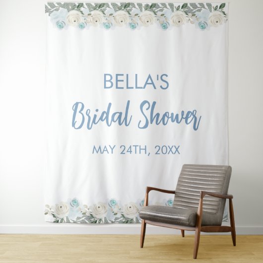 Elegante Hoofd Pers Winter Bruidsuitnodiging Wandkleed (In situ)