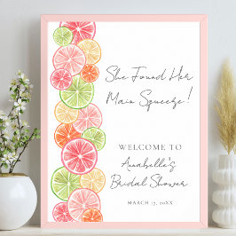 Elegante Hoofdtang Citrus Bruiloftsontvangst Poster