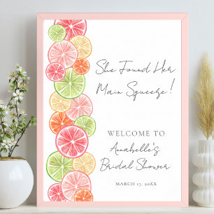 Elegante Hoofdtang Citrus Bruiloftsontvangst Poster
