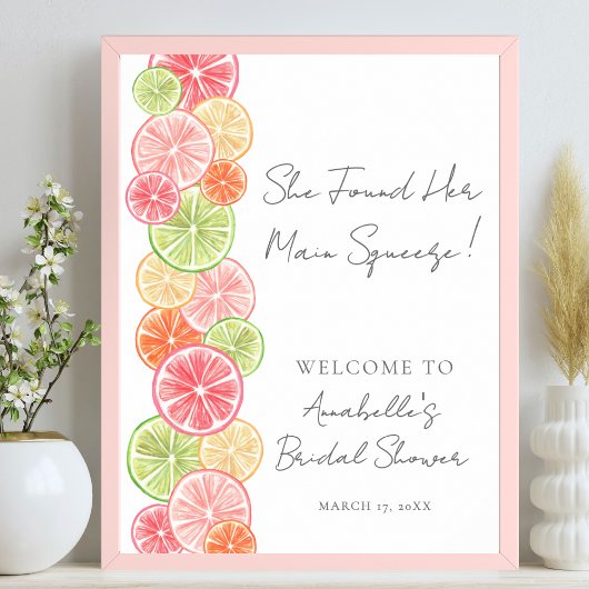 Elegante Hoofdtang Citrus Bruiloftsontvangst Poster