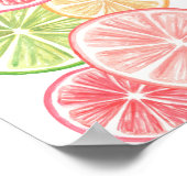 Elegante Hoofdtang Citrus Bruiloftsontvangst Poster (Hoek)