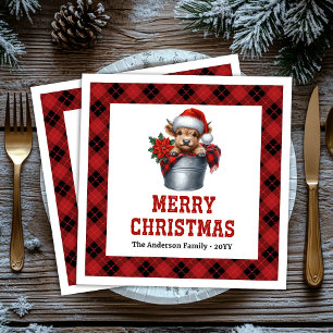 Elegante hooglandkoe Kerstmiskousen buffel Servet