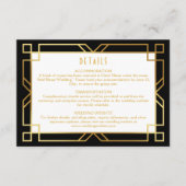 Elegante Horizontale Art Deco Classic Goud Zwart Informatiekaartje (Voorkant)