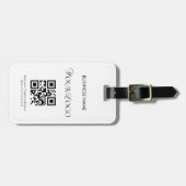 Elegante Horizontale Douanebedrijf Logo QR Code Bagagelabel (Voorkant horizontaal)