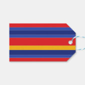 Elegante horizontale rood blauw geel, zilveren str cadeaulabel (Voorkant (Horizontaal))