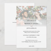 Elegante Horizontale Trouwfoto Kaart (Voorkant / Achterkant)