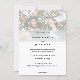 Elegante Horizontale Trouwfoto Kaart