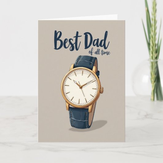 Elegante Horloge Vaderdag Kaart (Voorkant)
