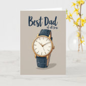 Elegante Horloge Vaderdag Kaart (Gele Bloem)