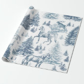 Elegante  Horses Snowy Bossen Toile Cadeaupapier (Uitgerold)