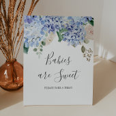 Elegante hortensia baby's zijn zoet Baby shower Reclamebord Met Voetstuk