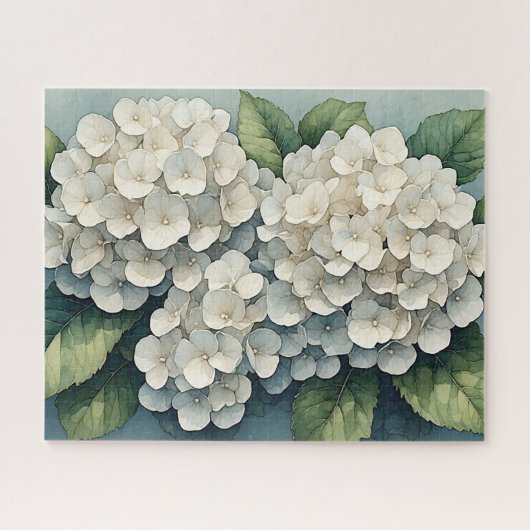 Elegante Hortensia Bloem Kunst Legpuzzel (Horizontaal)