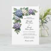 Elegante Hortensia Bloemen Bruiloft Kaart (Staand voorkant)