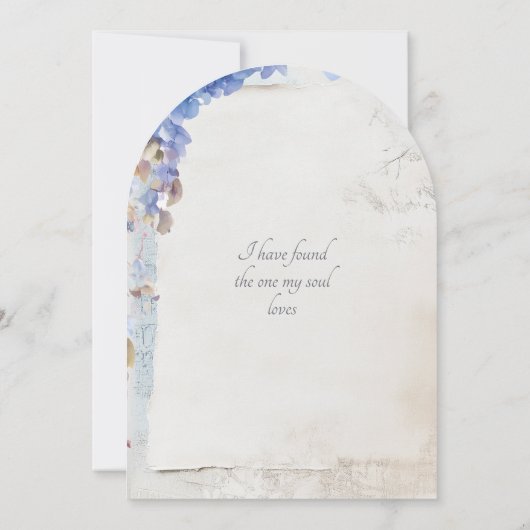 Elegante Hortensia Bloemenboog bruiloft Kaart (Achterkant)