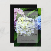 Elegante hortensia bloemenbruiloft save the date (Voorkant / Achterkant)