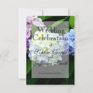 Elegante hortensia bloemenbruiloft save the date