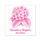 Elegante hortensia boeket bruidspaar namen datum zelfinktende stempel (Design)