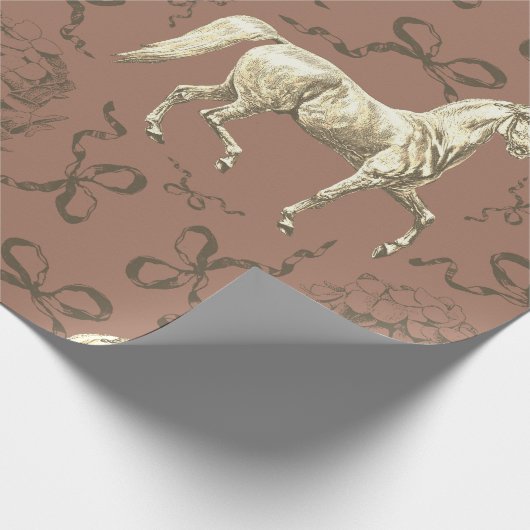 Elegante hortensia bogen beige bruin toilet cadeaupapier (Hoek)