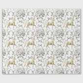 Elegante hortensia bogen beige wit toilet cadeaupapier (Vlak)