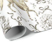 Elegante hortensia bogen beige wit toilet cadeaupapier (Rol Hoek)